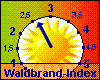 Waldbrandindex um 11:00 Uhr:
2,6 ~ leicht erhöhte Waldbrandgefahr